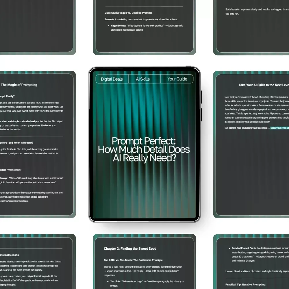 Prompt Perfect: How Much Detail Does AI Really Need? | Guide for Crafting High-Impact Prompts | AI Prompting eBook | Digital Download for Mastering how much detail ai needs in a prompt