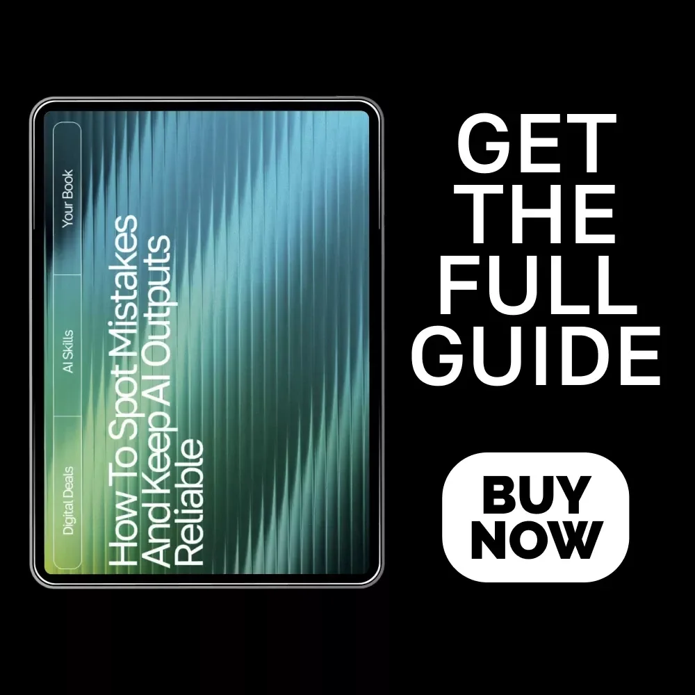 How to Spot Mistakes and Keep AI Outputs Reliable | Digital eBook | How to Check AI Output for Mistakes | Smart Fact-Checking & Verification Guide