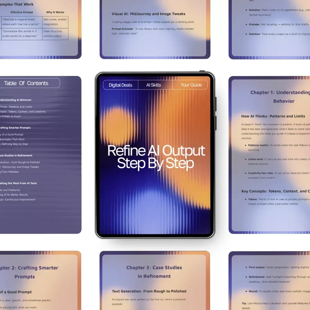 Refine AI Output Step by Step | Digital Download Guide on How to Refine AI Output Step by Step for Better Results