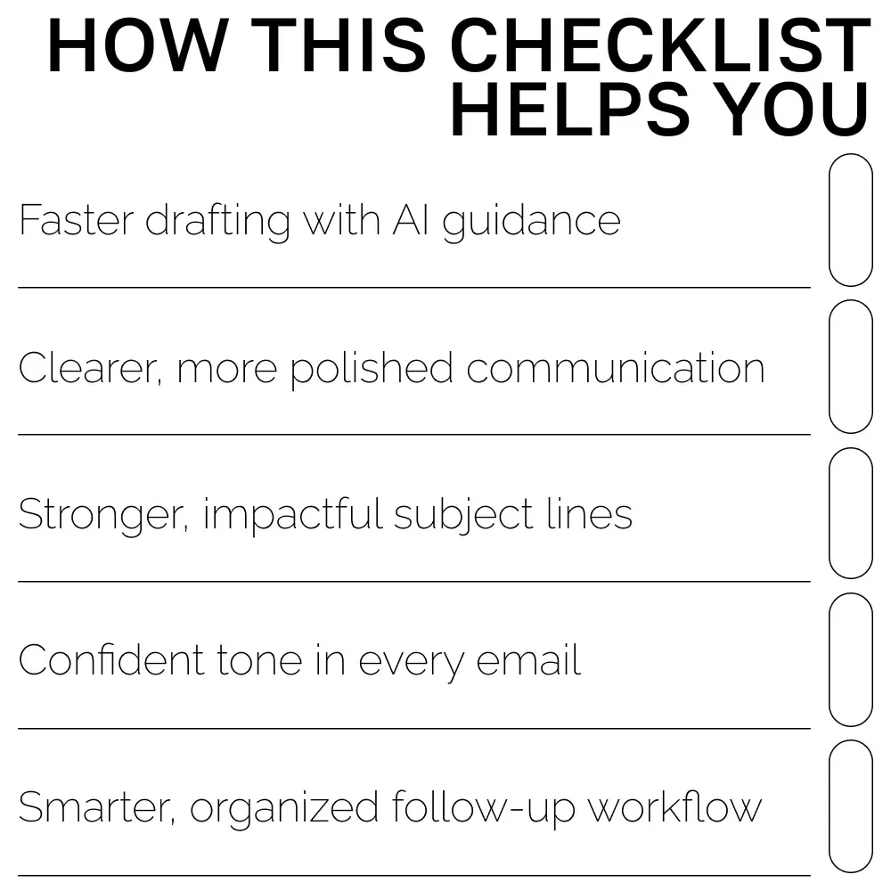 AI Email Mastery Checklist | How to Use AI to Draft Emails Professionally | Productivity eBook for Clear, Polished Communication