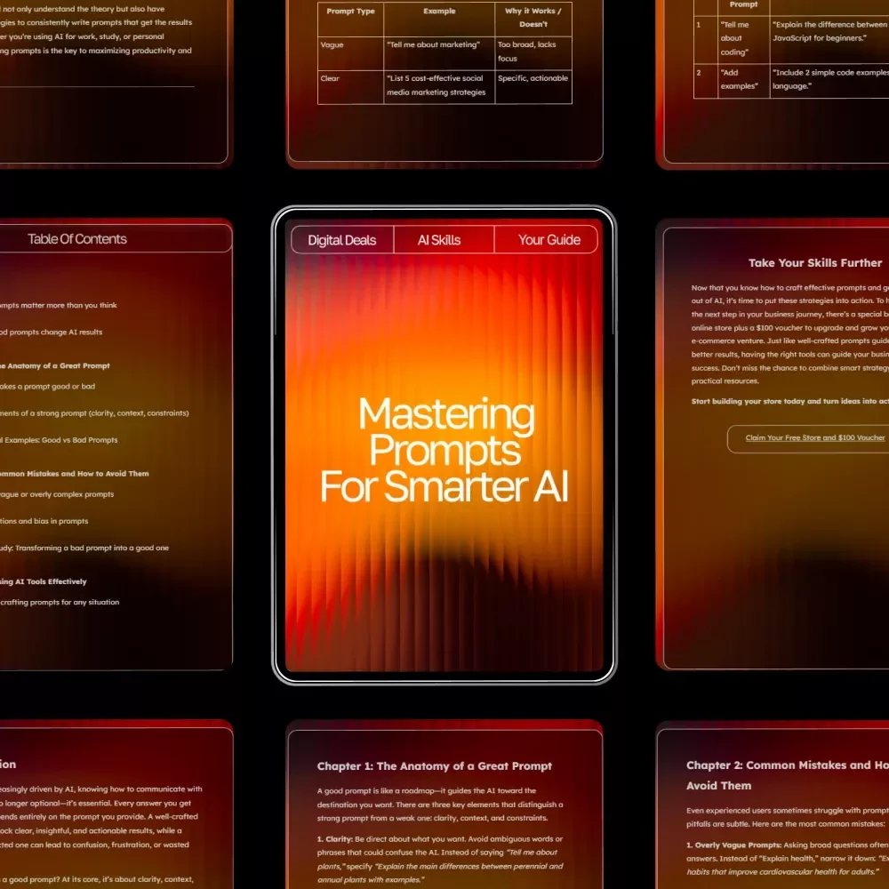 Mastering Prompts for Smarter AI – Ultimate Prompt Writing Guide for Beginners & Pros | Learn what is good prompt vs bad prompt | AI eBook & Prompt Strategy Toolkit