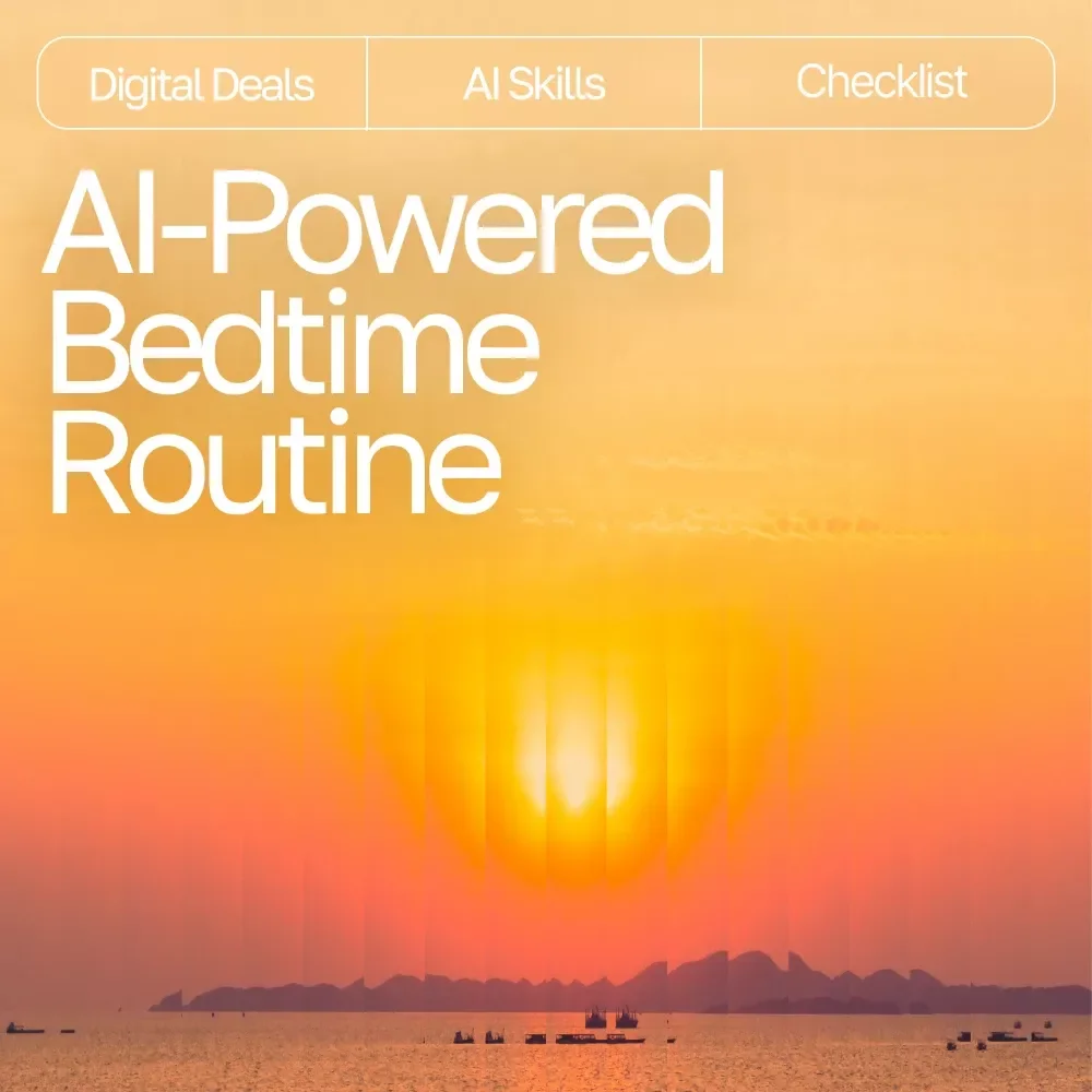 AI-Powered Bedtime Routine Checklist | Digital Download for Better Sleep | Smart Nighttime Planner With ai suggestions for bedtime routine