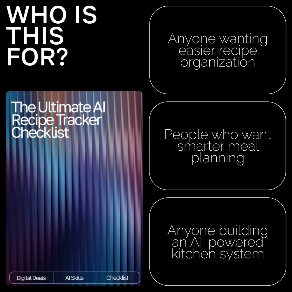 The Ultimate AI Recipe Tracker Checklist | Printable & Digital Kitchen Organizer | ai tracker for favorite recipes | Meal Planning & Recipe Management Tool