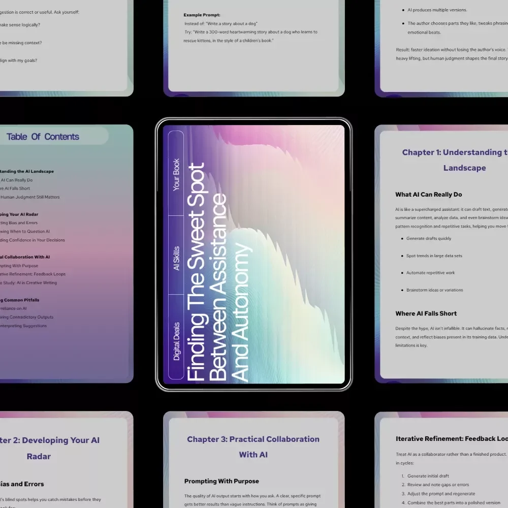 Finding the Sweet Spot Between Assistance and Autonomy | eBook on How to Balance AI Help With Your Own Judgment | Digital Download Guide for Smarter AI Collaboration