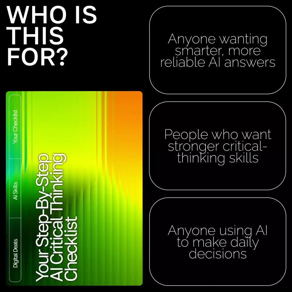 Your Step-by-Step AI Critical Thinking Checklist – Digital Download | Boost Reasoning Skills, AI-Ready Thinking Guide | how to build critical thinking with ai tools