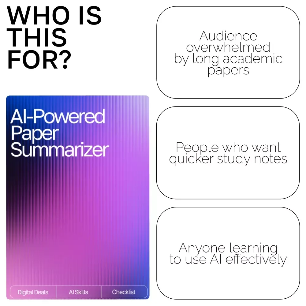 AI-Powered Paper Summarizer | Printable Checklist for Students & Researchers | How to Use AI to Summarize Long Papers | Academic Productivity Tool