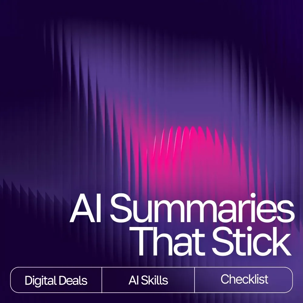 AI Summaries That Stick: Digital Download Guide, eBook & Checklist for Effortless Summarizing with AI Tools