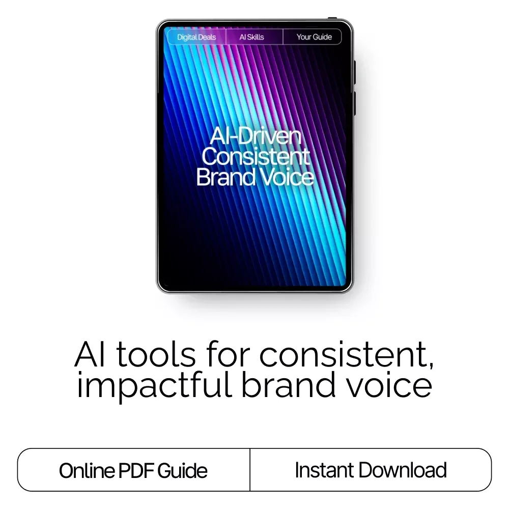 AI-Driven Consistent Brand Voice Guide – AI Help for Consistent Brand Voice, Digital Download eBook for Cohesive Messaging