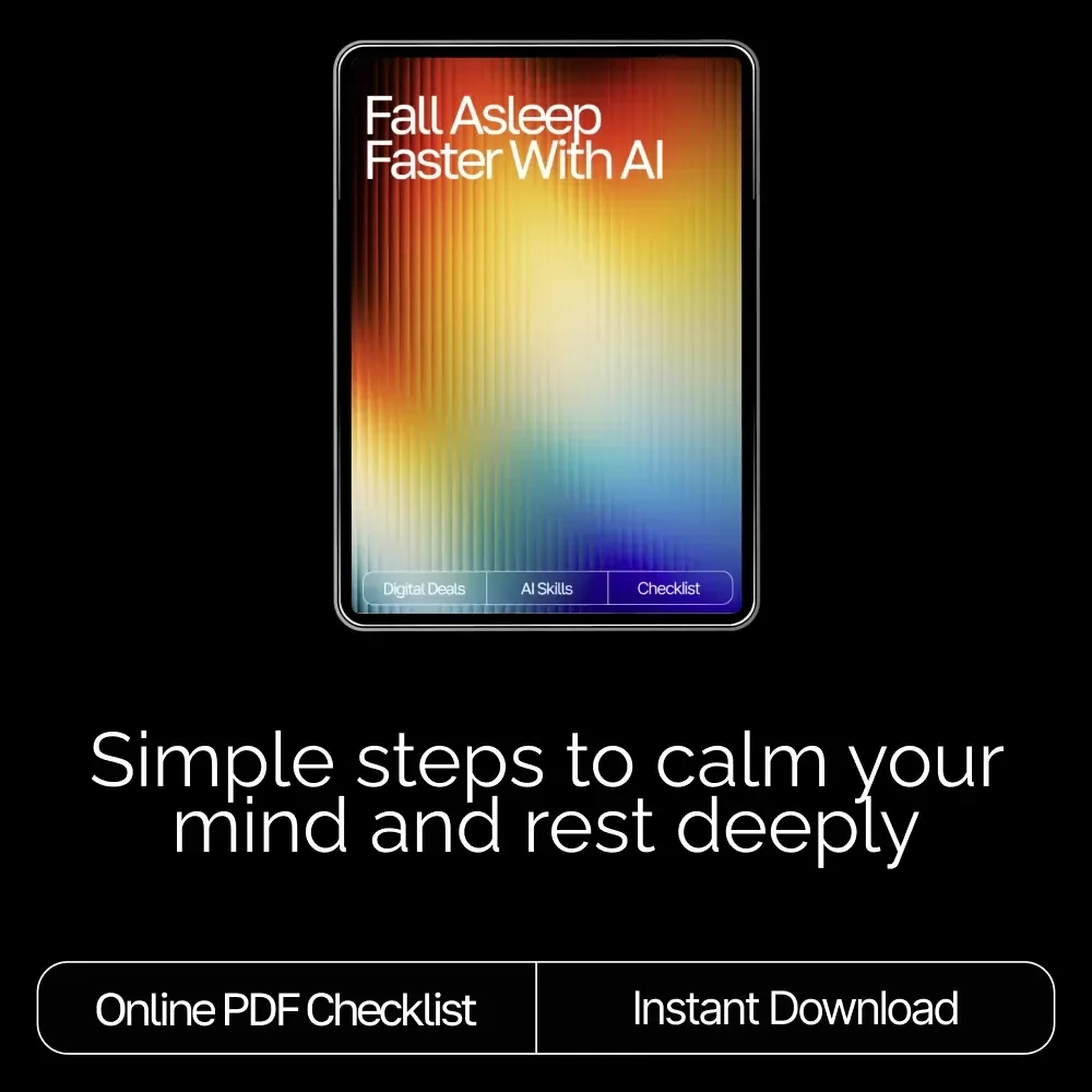 Fall Asleep Faster with AI | AI Help Falling Asleep Faster | Digital Checklist for Restful Nights and Calm Mornings