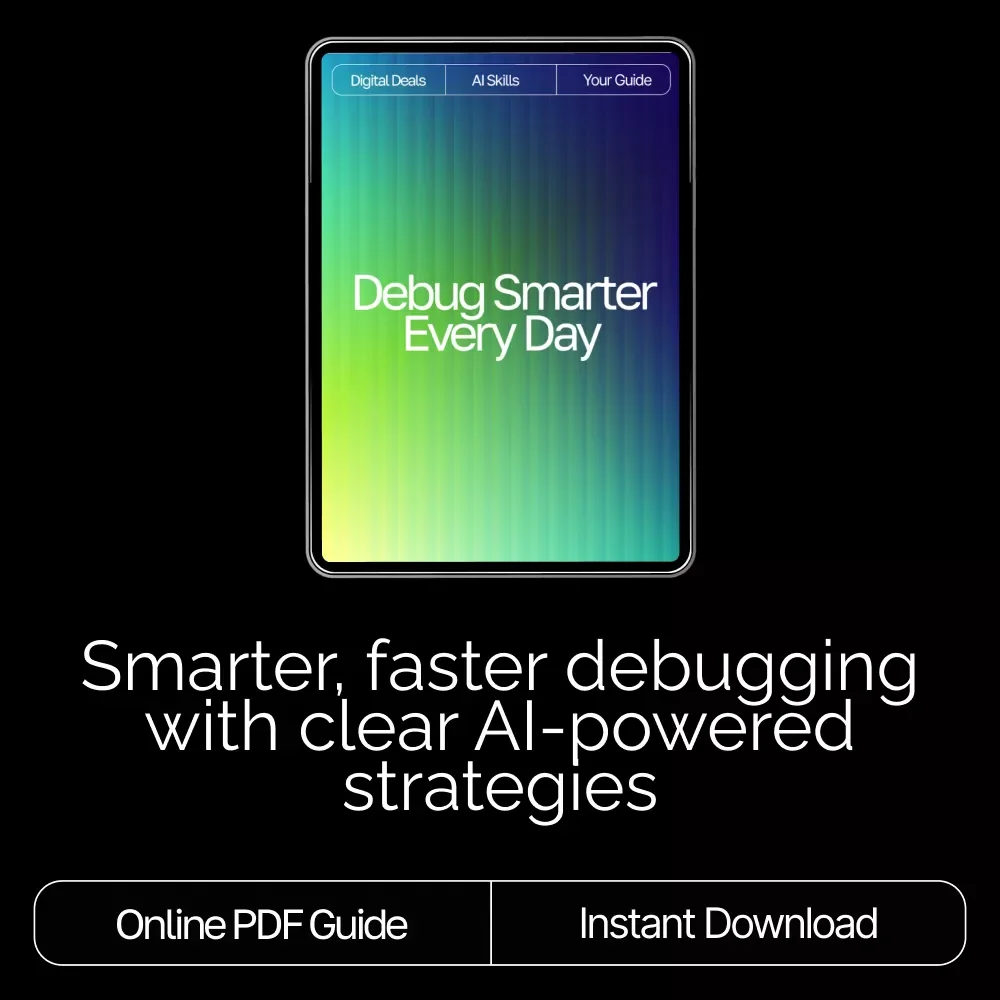 Debug Smarter Every Day — AI Debugging Guide, Coding Error Fixing eBook, Prompt Writing Checklist for Developers, Software Debug Workflow Digital Download