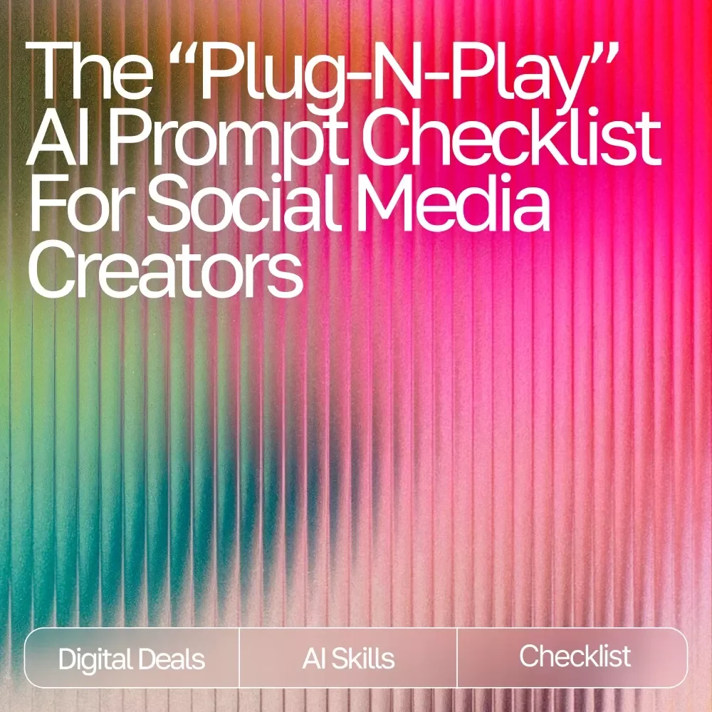 The “Plug-N-Play” AI Prompt Checklist for Social Media Creators – Editable Digital Download for Content Strategy, ai prompts for social media content, Instant Creator Workflow Guide (Etsy-Style)