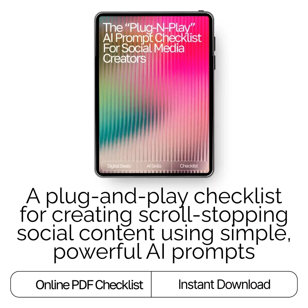 The “Plug-N-Play” AI Prompt Checklist for Social Media Creators – Editable Digital Download for Content Strategy, ai prompts for social media content, Instant Creator Workflow Guide (Etsy-Style)