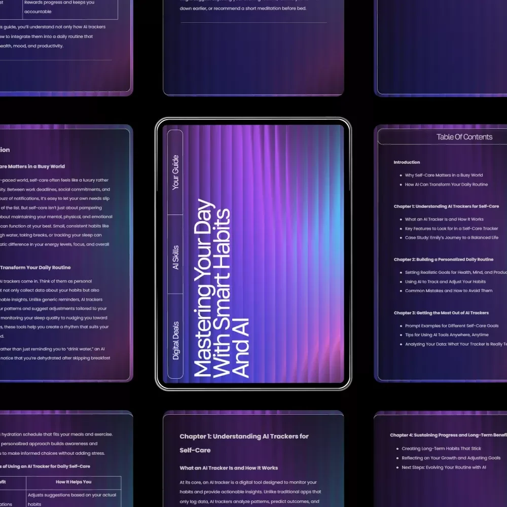 Mastering Your Day with Smart Habits and AI: Digital Guide, eBook, and Checklist for Self-Care, Productivity, and Daily Routine Optimization