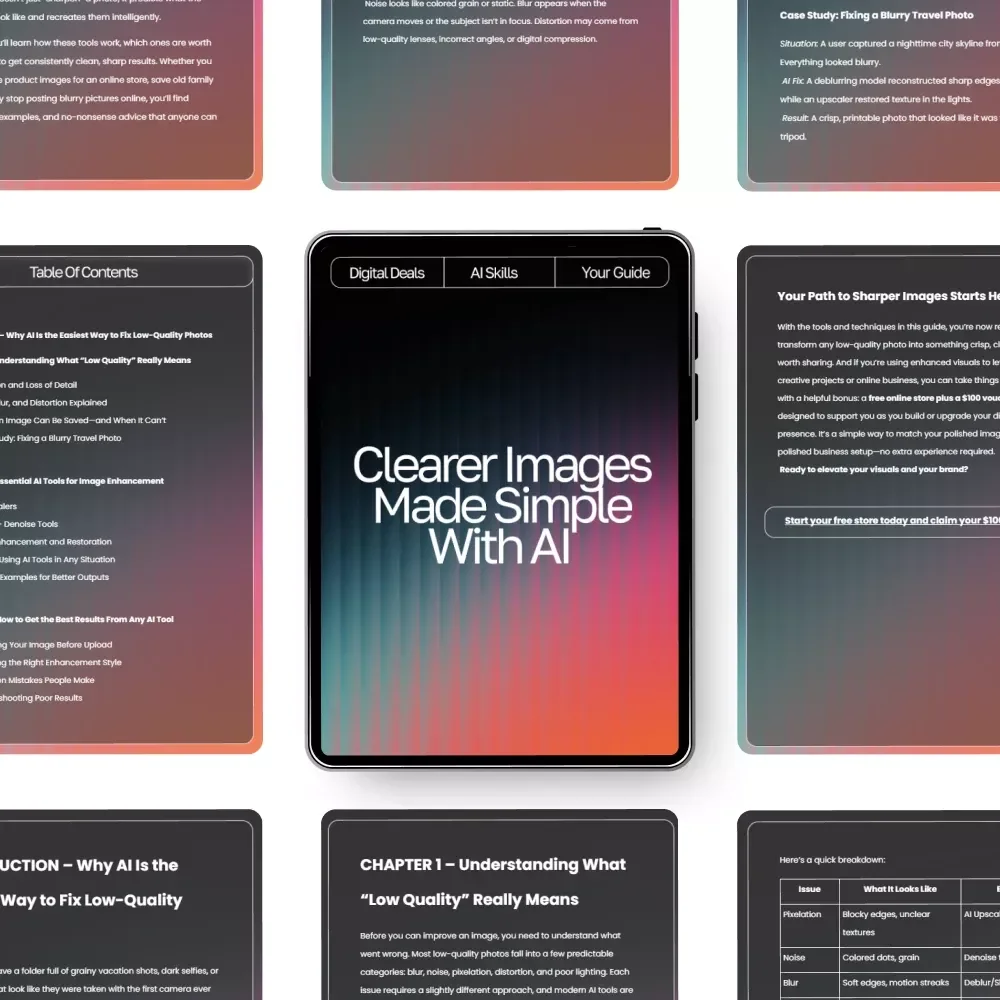 Clearer Images Made Simple with AI – Ultimate Photo Fixing Guide for Beginners & Creators | Easy Digital Download | ai tools for improving low-quality images