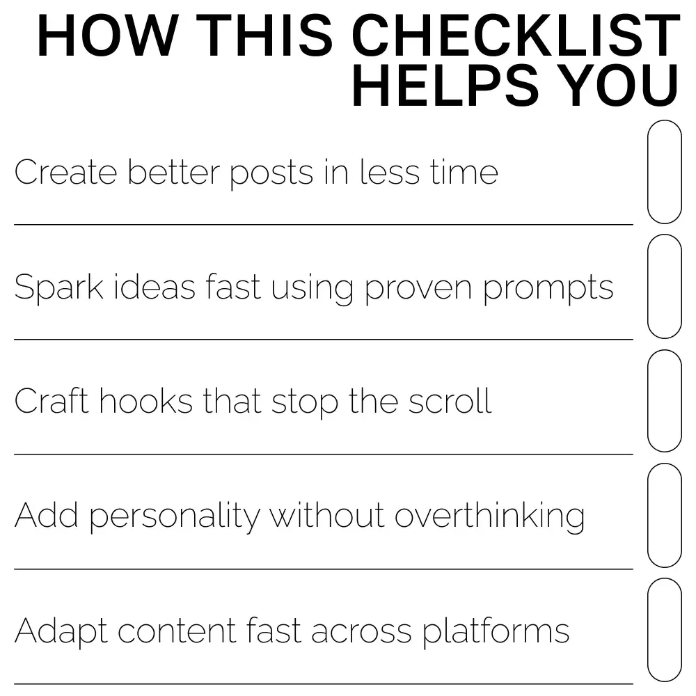 The “Plug-N-Play” AI Prompt Checklist for Social Media Creators – Editable Digital Download for Content Strategy, ai prompts for social media content, Instant Creator Workflow Guide (Etsy-Style)