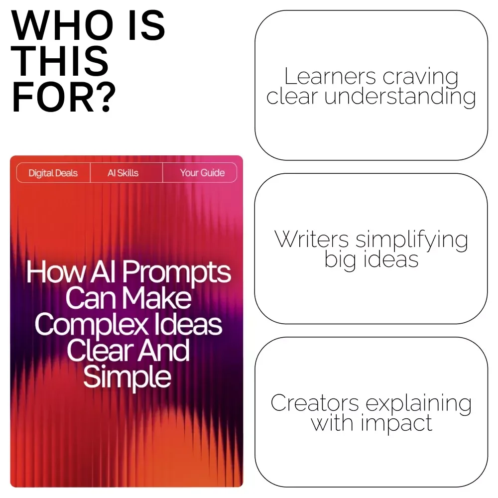 How AI Prompts Can Make Complex Ideas Clear and Simple – Digital Download Guide | Learn ai prompts for better explanations | Educational Resource for Writers, Teachers, and Learners