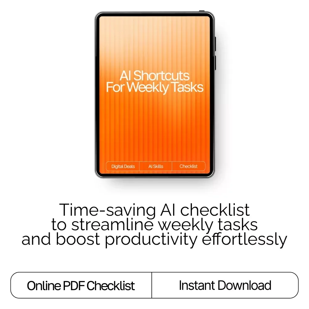 AI Shortcuts for Weekly Tasks | Productivity Checklist for Faster Workflows, Time-Saving Routines, and Smarter Weekly Planning