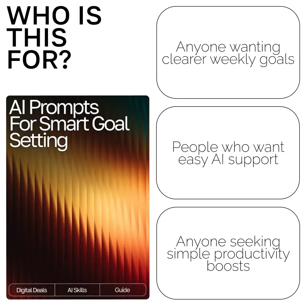 AI Prompts for Smart Goal Setting | Weekly Goal Planner Guide for Productivity, Focus & Growth | Digital Download for ai prompts for weekly goal setting