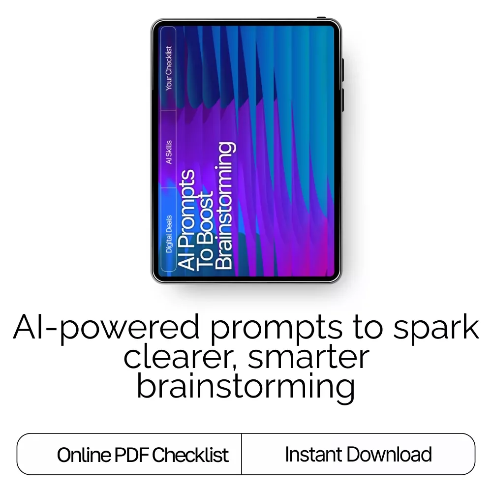 AI Prompts to Boost Brainstorming – Creative Idea Generator | Digital Download | Brainstorming Prompts Guide for Entrepreneurs, Writers, Coaches, and Creatives