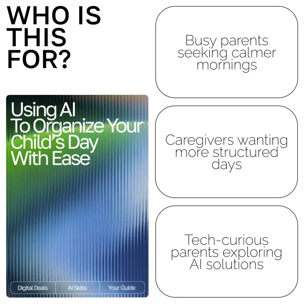 Using AI to Organize Your Child’s Day with Ease – Practical Parenting Guide | Smart Routine Planner | Digital Download for Busy Families | Learn How to Use an AI Tool for Kids’ Schedule Planning