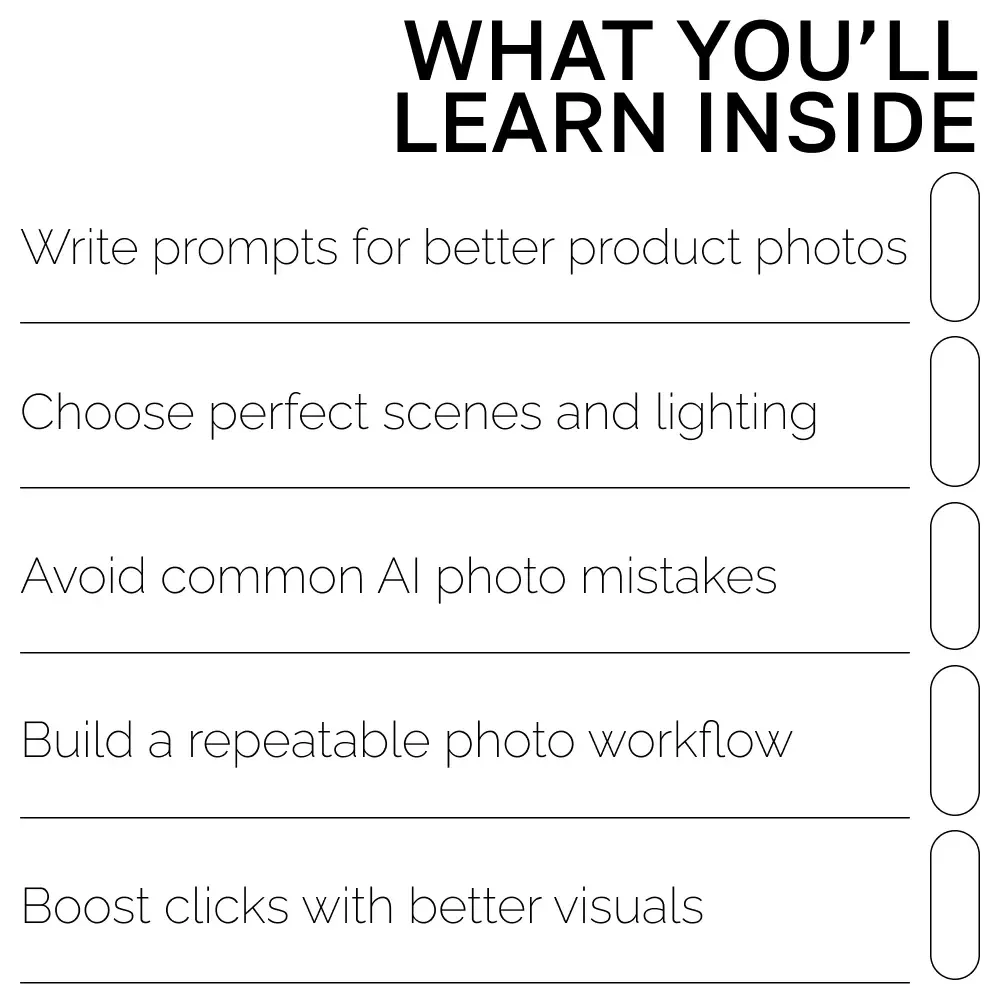 Picture-Perfect Products That Sell | AI Prompts for Product Photos | Digital Guide to Stunning, High-Converting Product Imagery