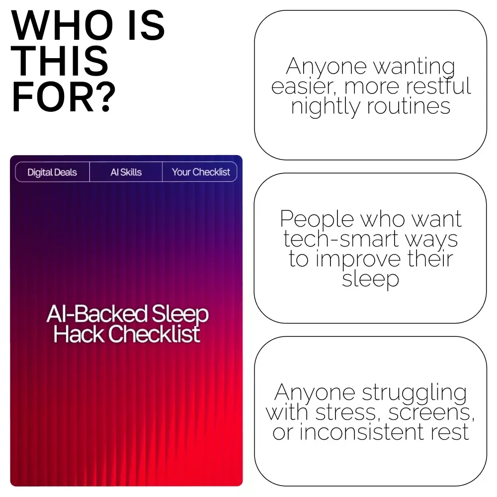 AI-Backed Sleep Hack Checklist | Digital Sleep Aid | Bedtime Routine Booster for Better Rest | Instant Download | ai tips for falling asleep faster