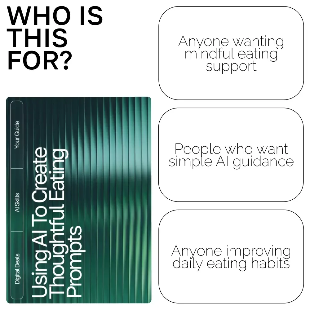 Using AI to Create Thoughtful Eating Prompts | Mindful Eating Prompts with AI | Digital Guide for Mindful Living & Healthy Habits