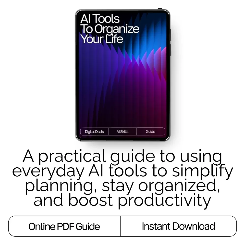 AI Tools to Organize Your Life Guide – Ultimate Daily Planner Companion, Digital Download for Productivity, Time Management, and ai tools for planning daily tasks