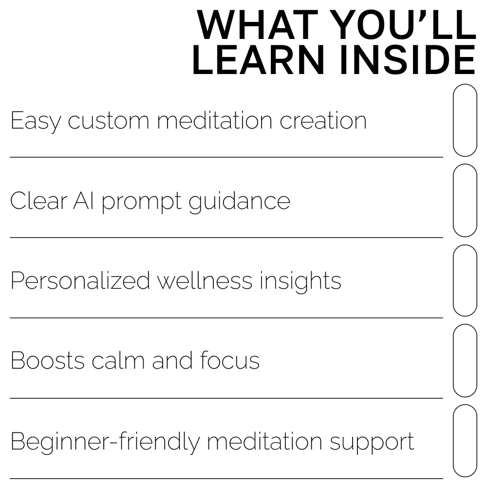 AI Guided Meditation Tips | Digital Guide for Mindful Beginners & Creators | AI-Guided Meditation Suggestions | Personalized Wellness Prompt Book