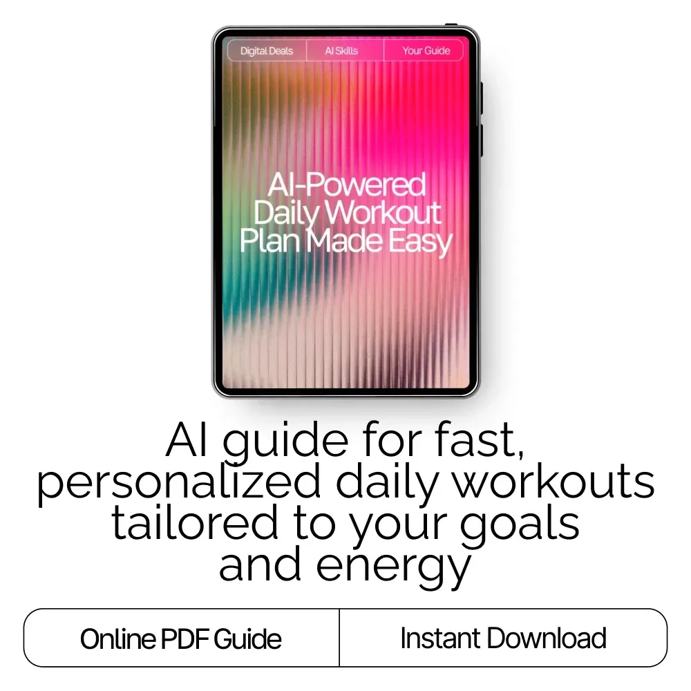 AI-Powered Daily Workout Plan Made Easy | Digital Fitness Guide for Personalized Training | ai daily workout plan | Instant Download Wellness eBook for Daily Routines