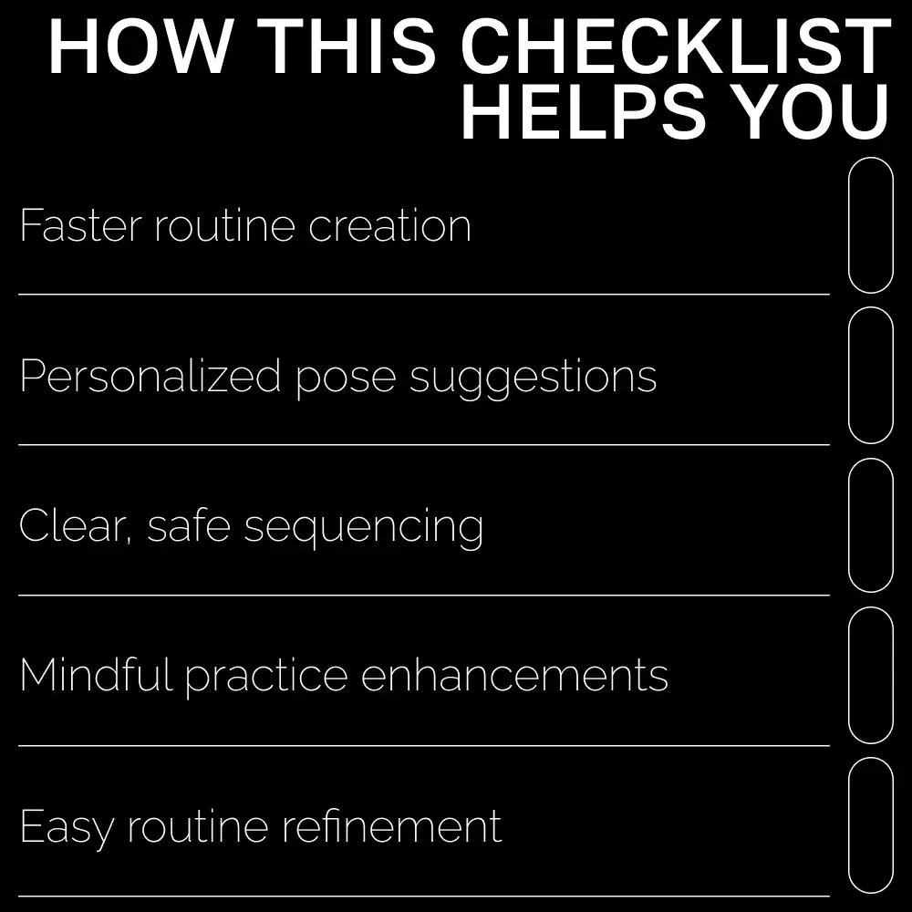 Your AI-Powered Yoga Routine Checklist | Digital Download for Custom Flows, ai ideas for yoga routines, Guided Sequencing, Meditation & Mindful Movement