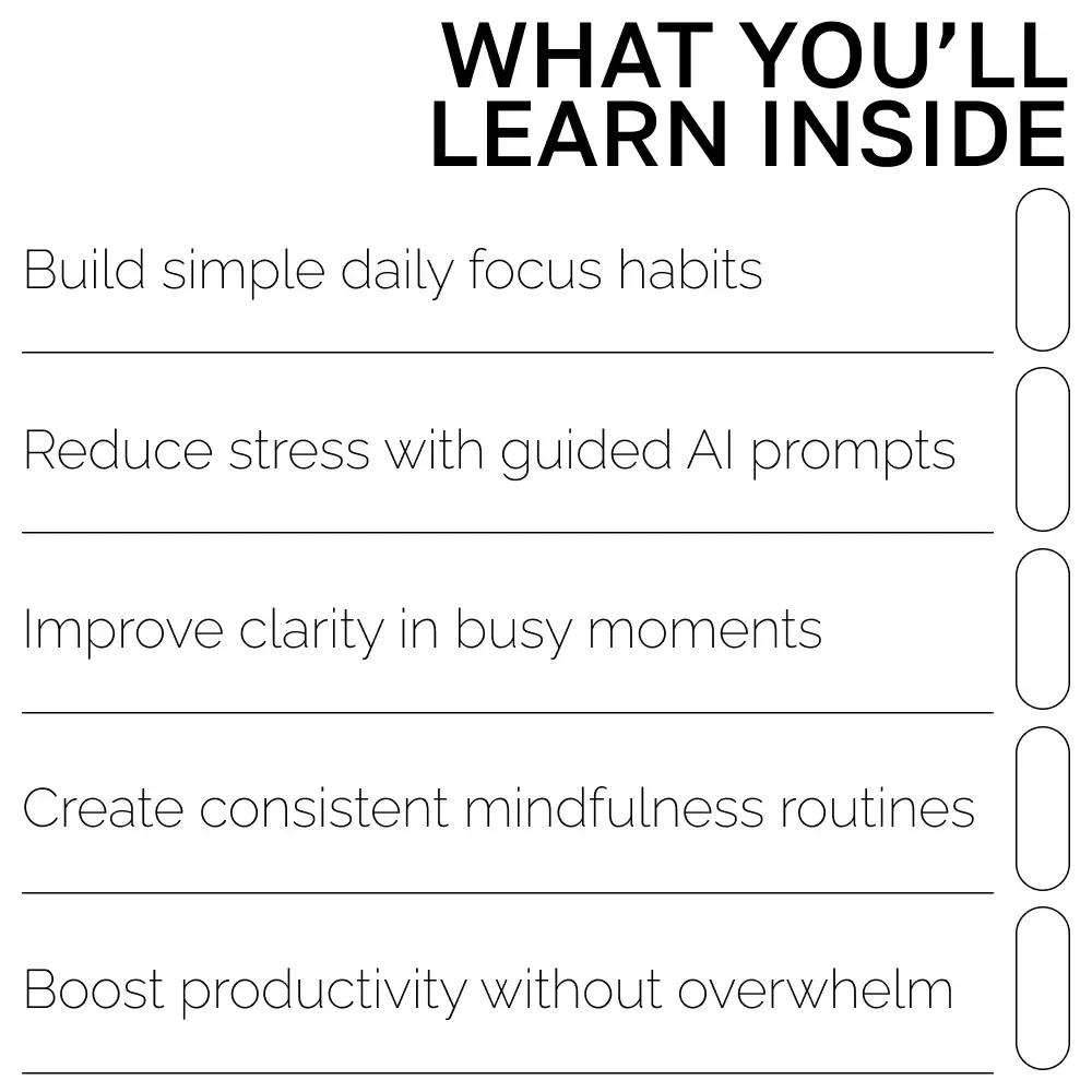 Mindful Focus with AI — Guide for ai mindful focus routines, Digital Download for Clarity, Calm Productivity & Daily Mindfulness