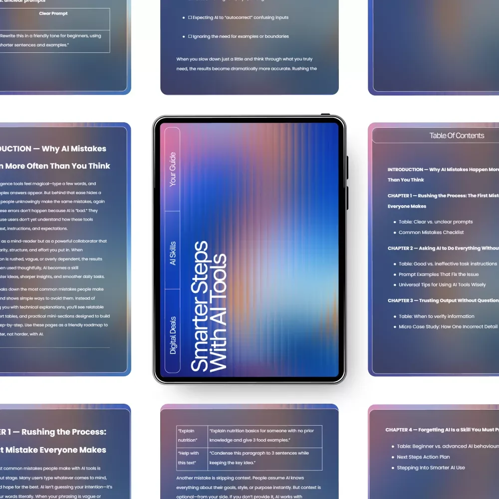 Smarter Steps with AI Tools — AI Guide eBook, Prompt Writing Checklist, Beginner-Friendly AI Tips, Digital Download for Smarter AI Use