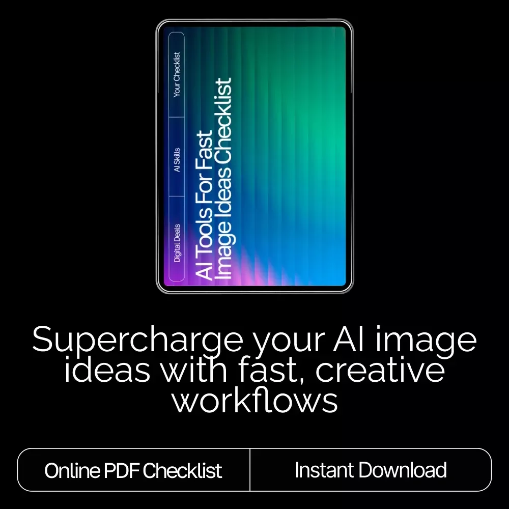 AI Tools for Fast Image Ideas Checklist | Creative Prompt Builder | Digital Download for Designers, Creators & Etsy Sellers
