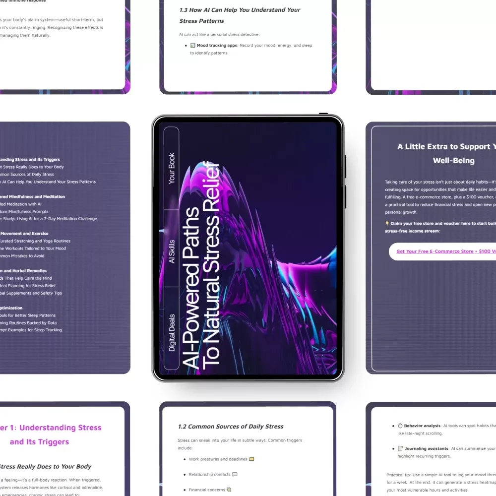 AI-Powered Paths to Natural Stress Relief | Wellness eBook for Calm Living | Digital Stress-Relief Guide with ai suggestions for natural stress remedies