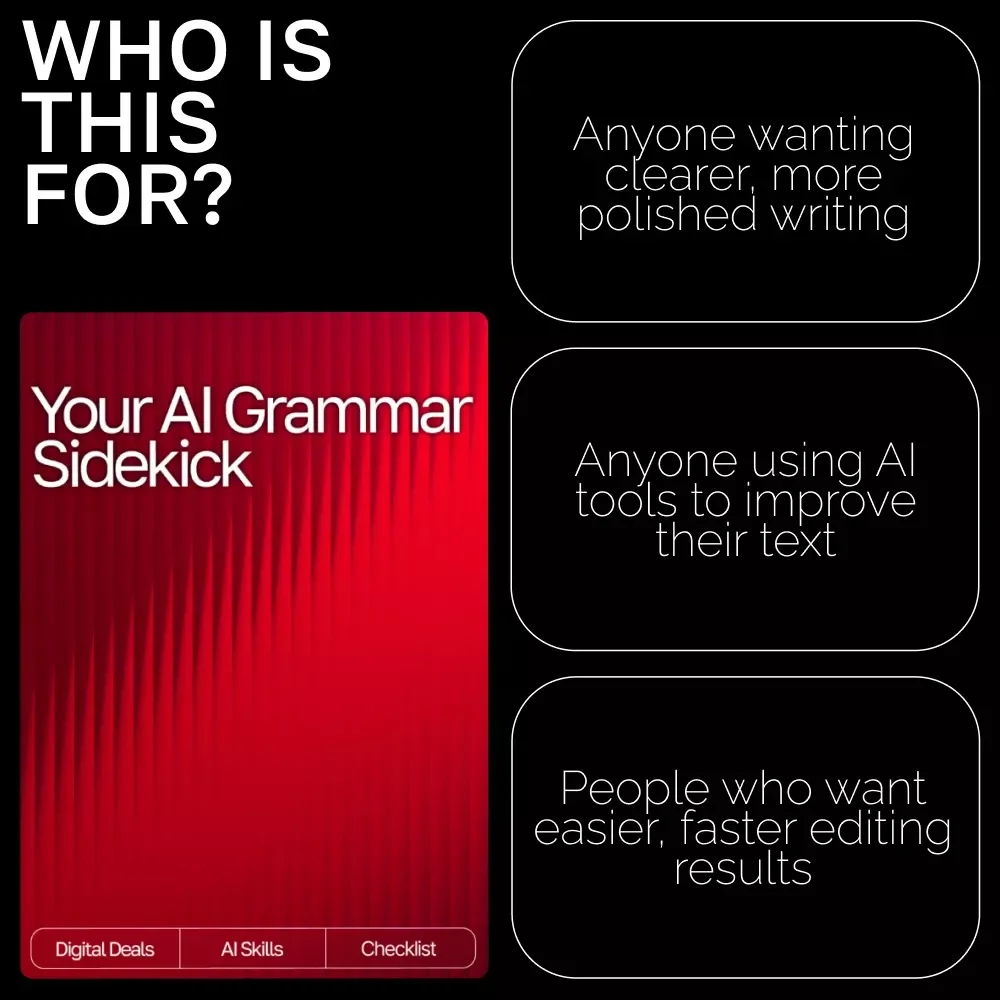 Your AI Grammar Sidekick – AI Writing Assistant Guide for Clear, Polished, Professional Copy | Digital Download for Editors, Students, Business Owners, Creators