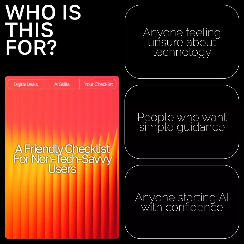 A Friendly Checklist for Non-Tech-Savvy Users – how to use ai tools if you’re not tech-savvy | Beginner AI Starter Guide, Simple Digital Download Checklist