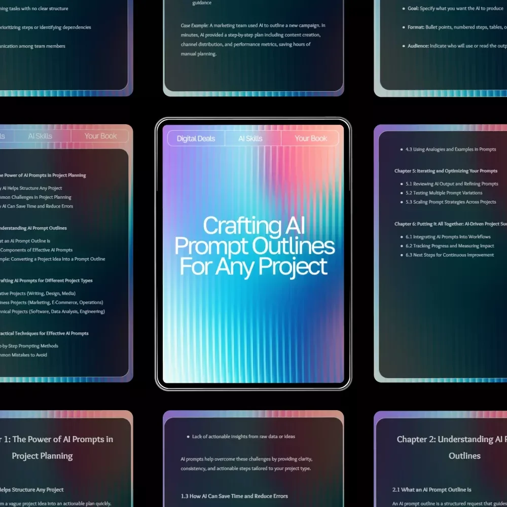 Crafting AI Prompt Outlines for Any Project | AI Prompt Outline for Any Project | Productivity eBook for Creators, Entrepreneurs & Professionals (Digital Download)