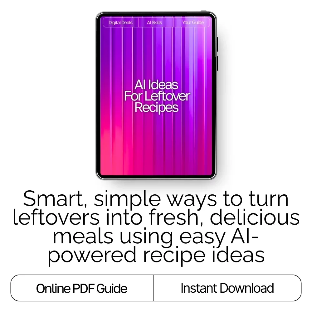 AI Ideas for Leftover Recipes | Digital Guide for Creative Cooking with ai recipe suggestions using leftovers | Kitchen Inspiration eBook for Home Cooks