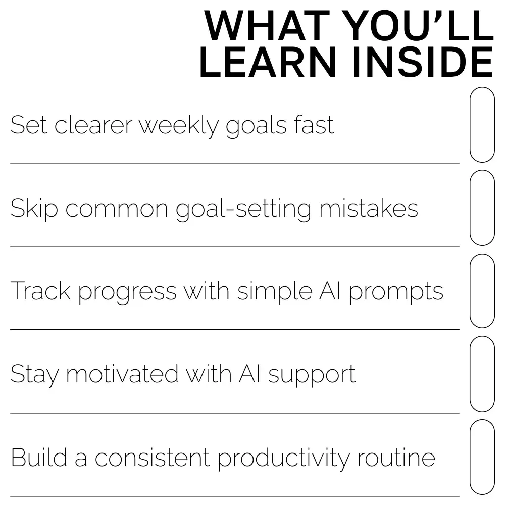 AI Prompts for Smart Goal Setting | Weekly Goal Planner Guide for Productivity, Focus & Growth | Digital Download for ai prompts for weekly goal setting