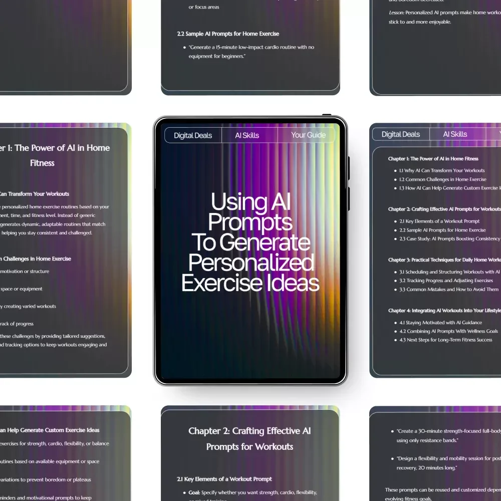 Using AI Prompts to Generate Personalized Exercise Ideas – Home Fitness eBook, Workout Guide, AI Workout Checklist