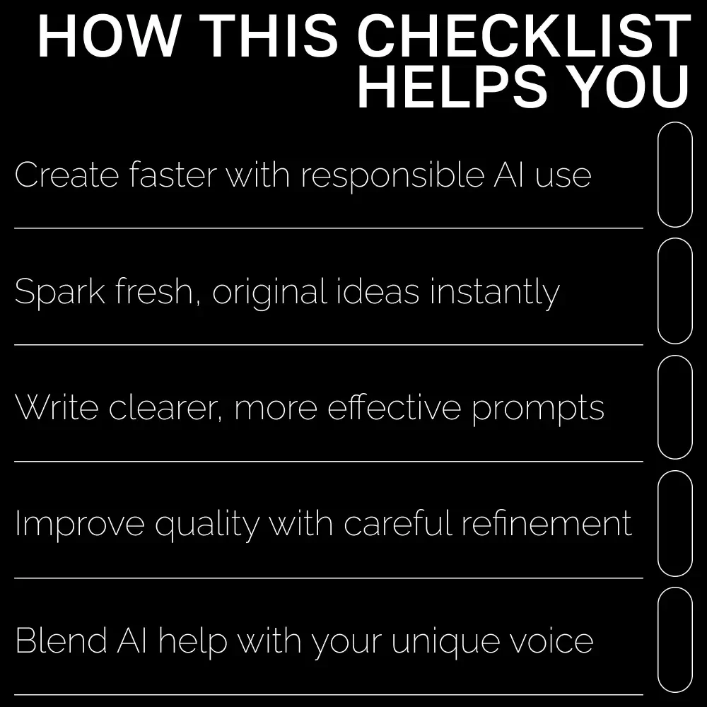 Using AI Responsibly for Creative Work – Printable Checklist | Digital Download | Creative Ethics Guide | How to Use AI Responsibly for Creative Work