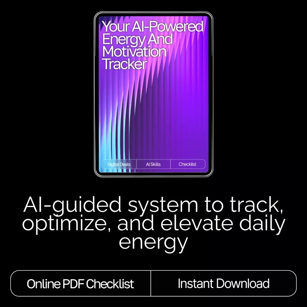 Your AI-Powered Energy and Motivation Tracker | Printable Checklist for tracking energy and motivation with ai | Digital Download Productivity Tool