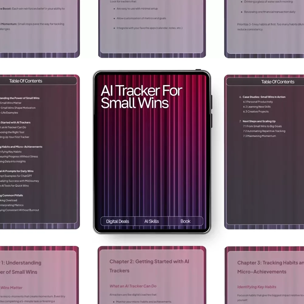 AI Tracker for Small Wins | Productivity eBook for Daily Habits, Micro-Achievements, Motivation & Goal-Setting | Digital Download for Personal Growth & Consistency