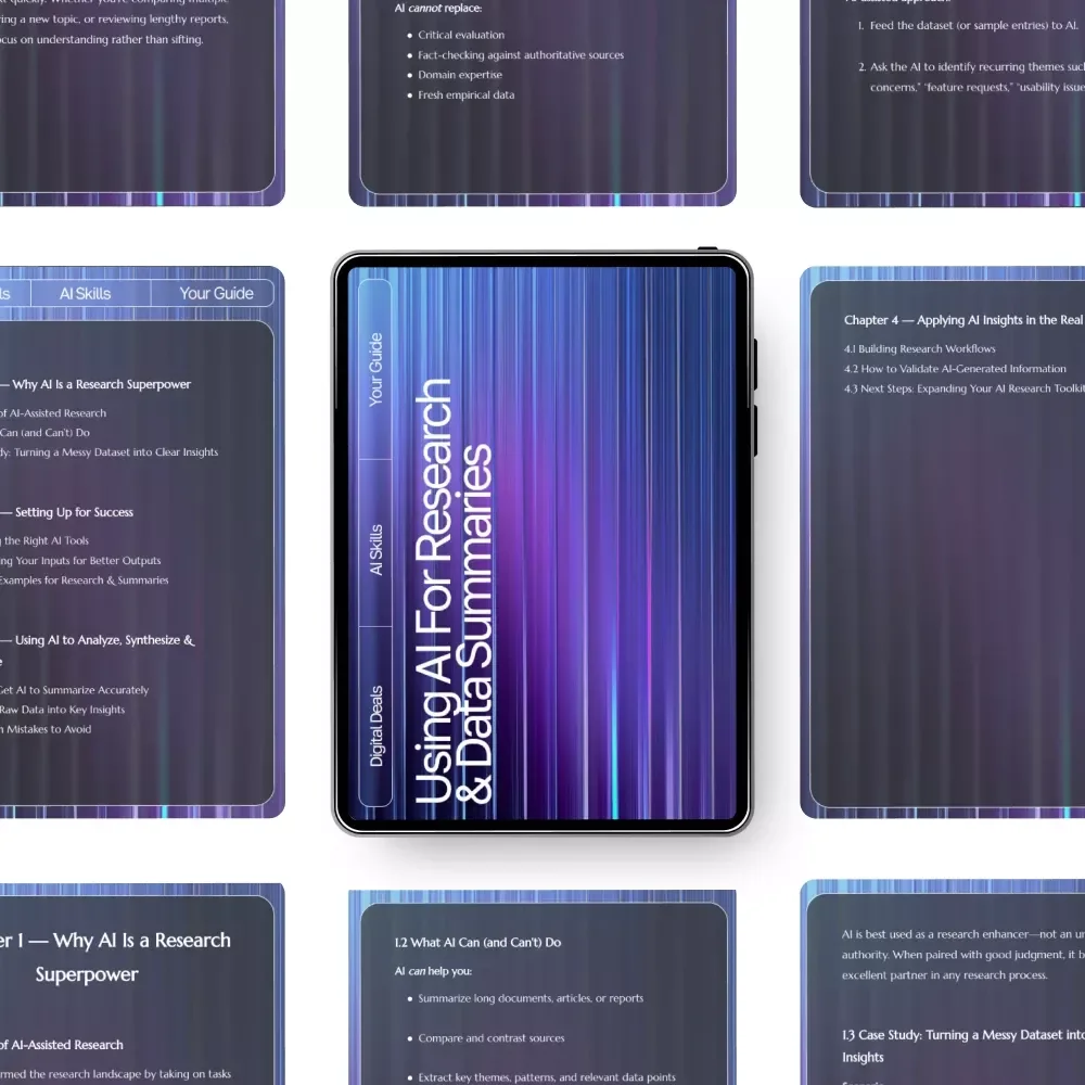 Using AI for Research & Data Summaries — SEO-Optimized Guide for Researchers, Students & Professionals | Digital Download | how to use ai for research and data summary