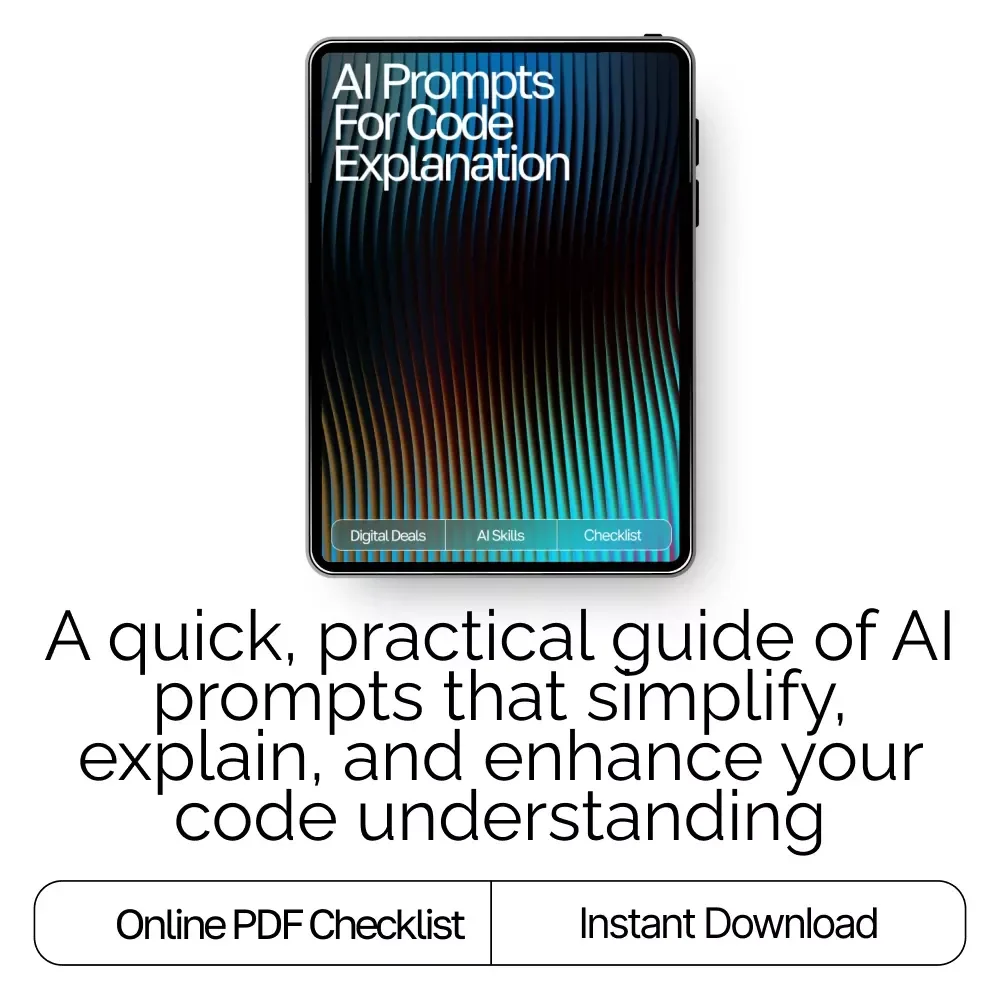 AI Prompts for Code Explanation Checklist | Developer-Friendly Digital Download for Faster Learning & Clearer Coding | ai prompts for code explanation