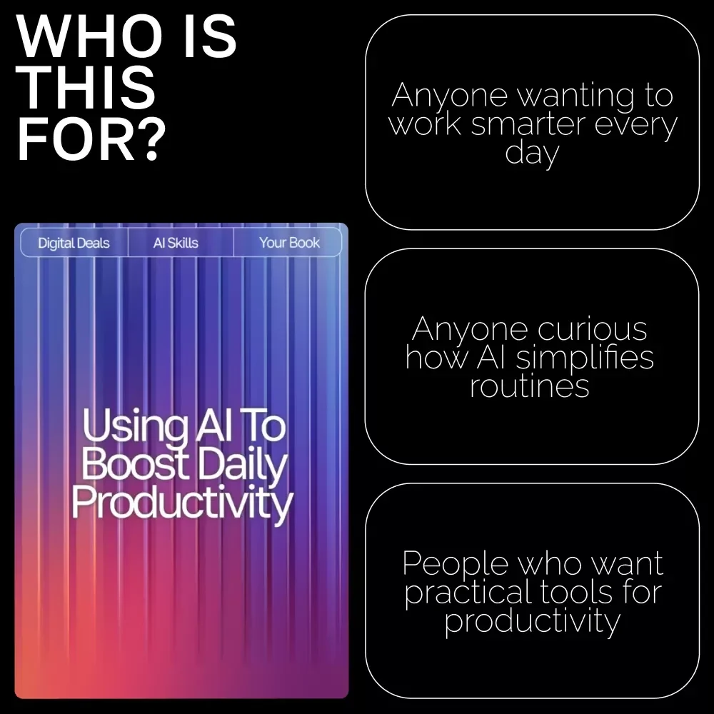 Using AI to Boost Daily Productivity – Digital Download | AI Productivity Guide, eBook & Checklist for Workflow Automation, Creativity, and Time Management