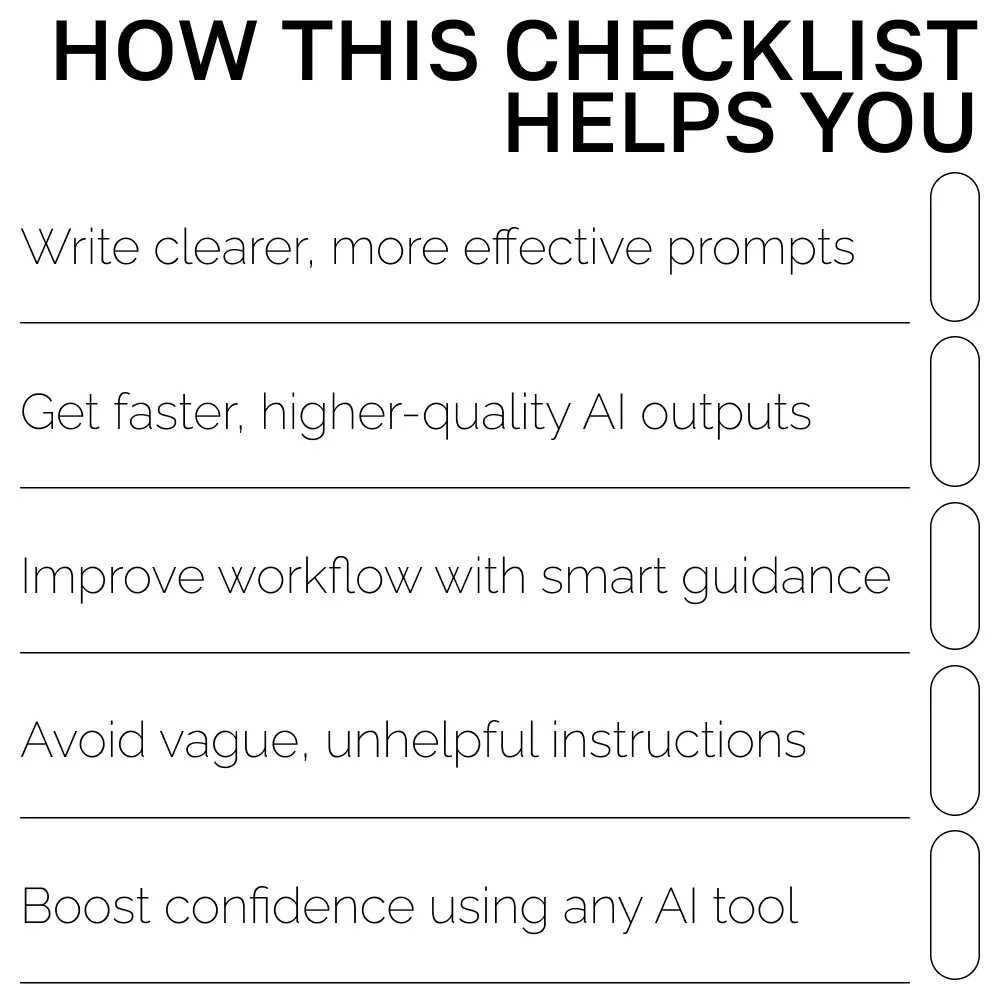Make Your Prompts Shine – Ultimate Prompting Checklist for AI Success | Digital Download, Prompt Craft Guide, AI Writing Tool, Productivity Printable