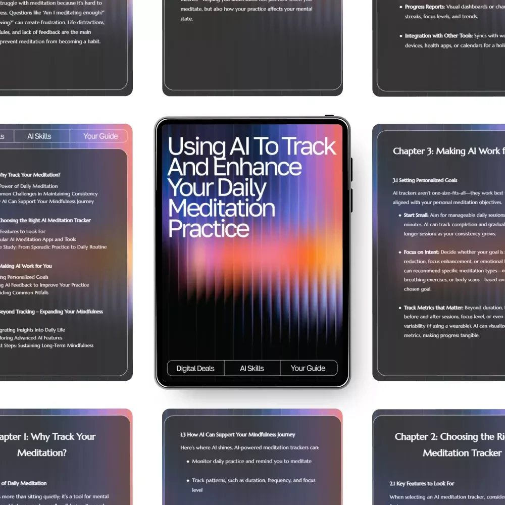Using AI to Track and Enhance Your Daily Meditation Practice | Guide for Mindfulness Growth | Digital Download | ai tracker for daily meditation