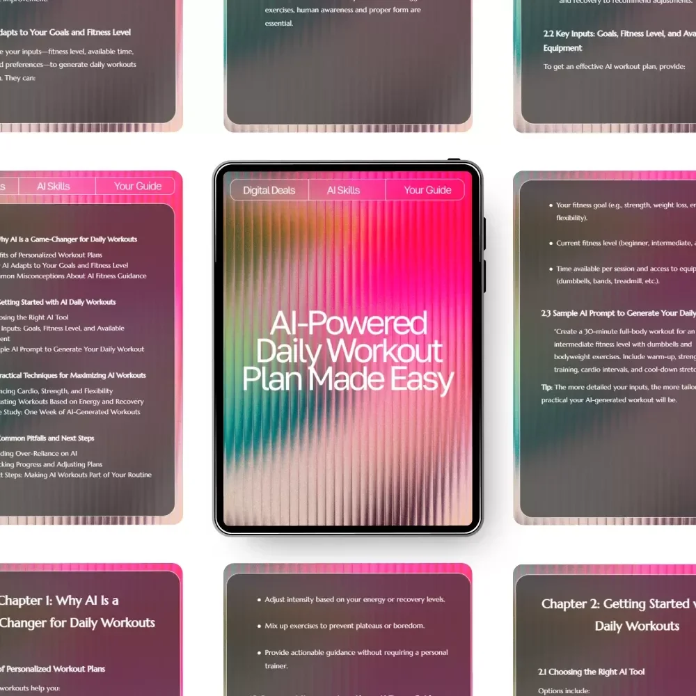 AI-Powered Daily Workout Plan Made Easy | Digital Fitness Guide for Personalized Training | ai daily workout plan | Instant Download Wellness eBook for Daily Routines